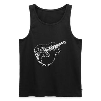 Dessin de guitare - Débardeur bio Premium Homme - noir - Devant - Michal (187cm)