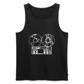 Retro - Men's Premium Organic Tank Top - black - Front - AI Model Male 178 light (178cm)