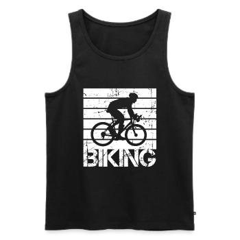 cycling - Men's Premium Organic Tank Top - black - Front - AI Model Male 178 light (178cm)