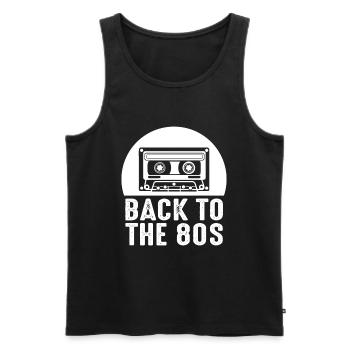80er Jahre - Männer Premium Bio Tank Top - Schwarz - Vorne - Michal (187cm)