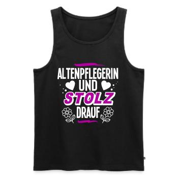 Altenpflegerin - Männer Premium Bio Tank Top - Schwarz - Vorne - Michal (187cm)