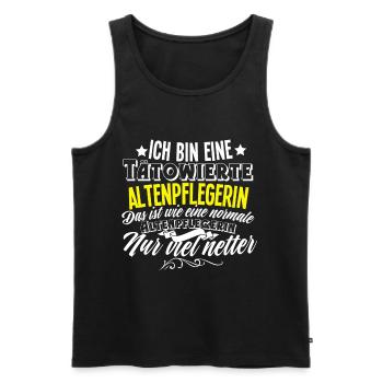 Altenpflegerin Tattoo - Männer Premium Bio Tank Top - Schwarz - Vorne - Michal (187cm)
