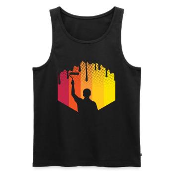 Painter - Men's Premium Organic Tank Top - black - Front - AI Model Male 178 light (178cm)