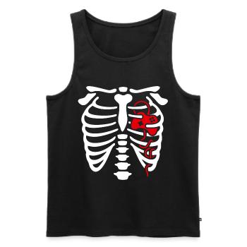 Halloween rib cage gamer heart game controller - Men's Premium Organic Tank Top - black - Front - AI Model Male 178 light (178cm)