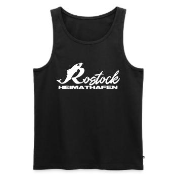 Rostock Heimathafen - Männer Premium Bio Tank Top - Schwarz - Vorne - AI Model Male 178 light (178cm)