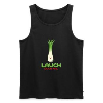 Lauch doch mal Illustration - Männer Premium Bio Tank Top - Schwarz - Vorne - Michal (187cm)