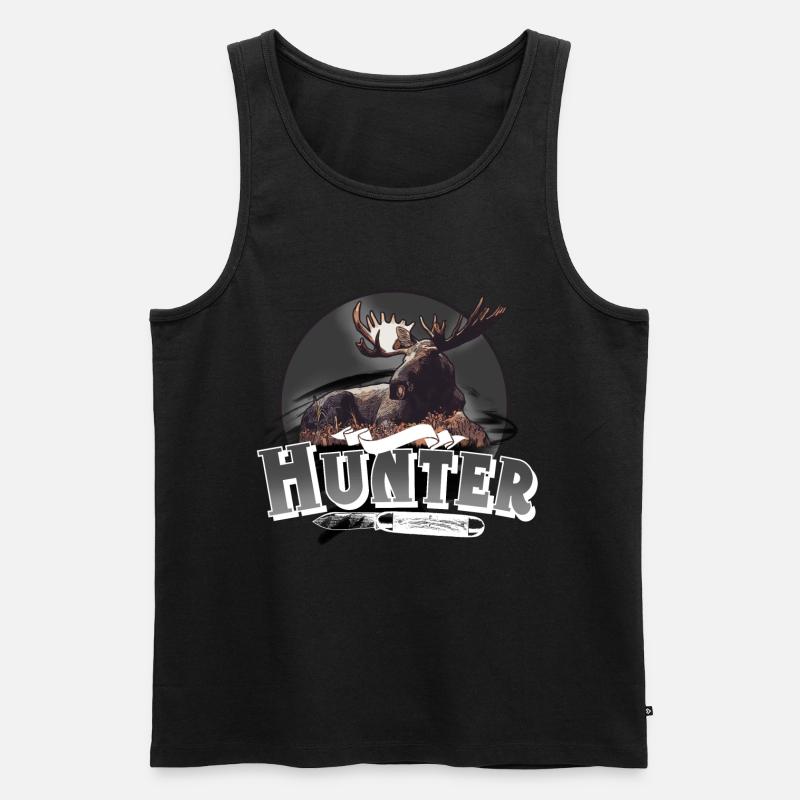 Hunter Jäger Jagen - Männer Premium Bio Tank Top - Schwarz