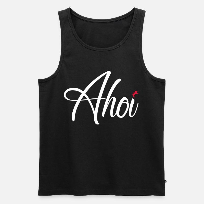 Ahoi - Männer Premium Bio Tank Top - Schwarz