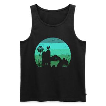 Farm Grange Agriculture Farm - Desig - Men's Premium Organic Tank Top - black - Front - AI Model Male 178 light (178cm)