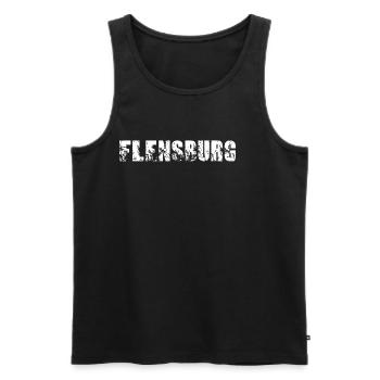 Flensburg - Männer Premium Bio Tank Top - Schwarz - Vorne - AI Model Male 178 light (178cm)
