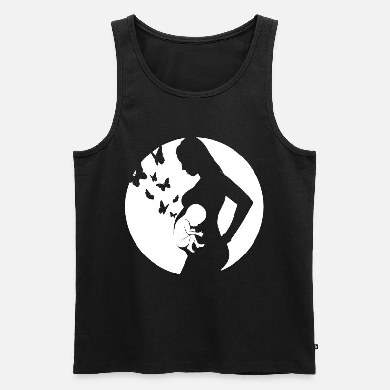 Mutter - Baby - Schwangerschaft - Männer Premium Bio Tank Top - Schwarz