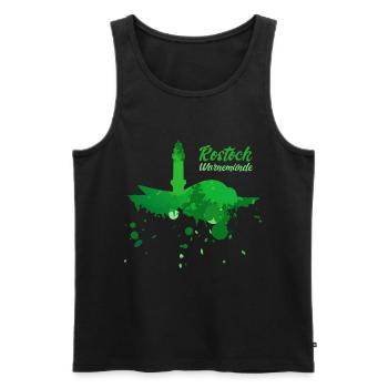Rostock Warnemünde - Men's Premium Organic Tank Top - black - Front - AI Model Male 178 light (178cm)
