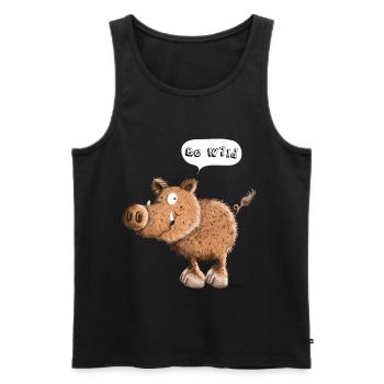 Be Wild - Wild Boar - Pig - Pigs - Men's Premium Organic Tank Top - black - Front - AI Model Male 178 light (178cm)