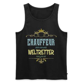 Chauffeur Weltretter - Männer Premium Bio Tank Top - Schwarz - Vorne - Michal (187cm)
