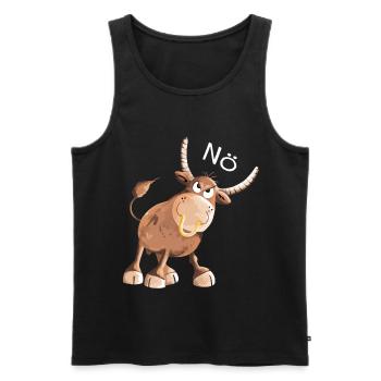 Nö Stier - Bulle- Kuh - Comic - Nein - Fun - Männer Premium Bio Tank Top - Schwarz - Vorne - Michal (187cm)