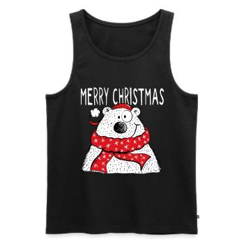 Merry Christmas Bear - Winter - X-mas - Gift - Men's Premium Organic Tank Top - black - Front - AI Model Male 178 light (178cm)