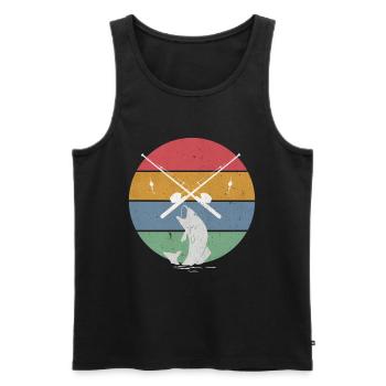 Angeln Angler - Männer Premium Bio Tank Top - Schwarz - Vorne - AI Model Male 178 light (178cm)