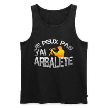 Arbalète - Débardeur bio Premium Homme - noir - Devant - Michal (187cm)
