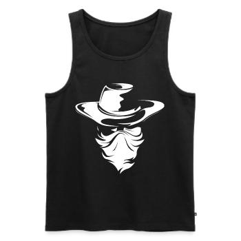 Cowboy Western Bandit Symbole Wild West Logo Signe - Débardeur bio Premium Homme - noir - Devant - AI Model Male 178 light (178cm)