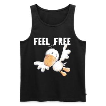 Feel Free Vogelfrei - Vogel - Männer Premium Bio Tank Top - Schwarz - Vorne - AI Model Male 178 light (178cm)