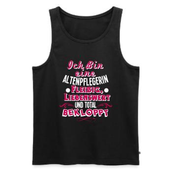 Altenpflegerin - Männer Premium Bio Tank Top - Schwarz - Vorne - Michal (187cm)
