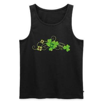 St Patricks Day. Shamrocks réalistes. - Débardeur bio Premium Homme - noir - Devant - Michal (187cm)