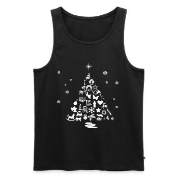 Festive Christmas Tree with Gifts - Men's Premium Organic Tank Top - black - Front - AI Model Male 178 light (178cm)