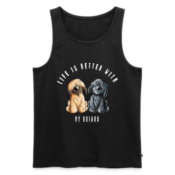 Life is Better With My Briard - Männer Premium Bio Tank Top - Schwarz - Vorne - Michal (187cm)