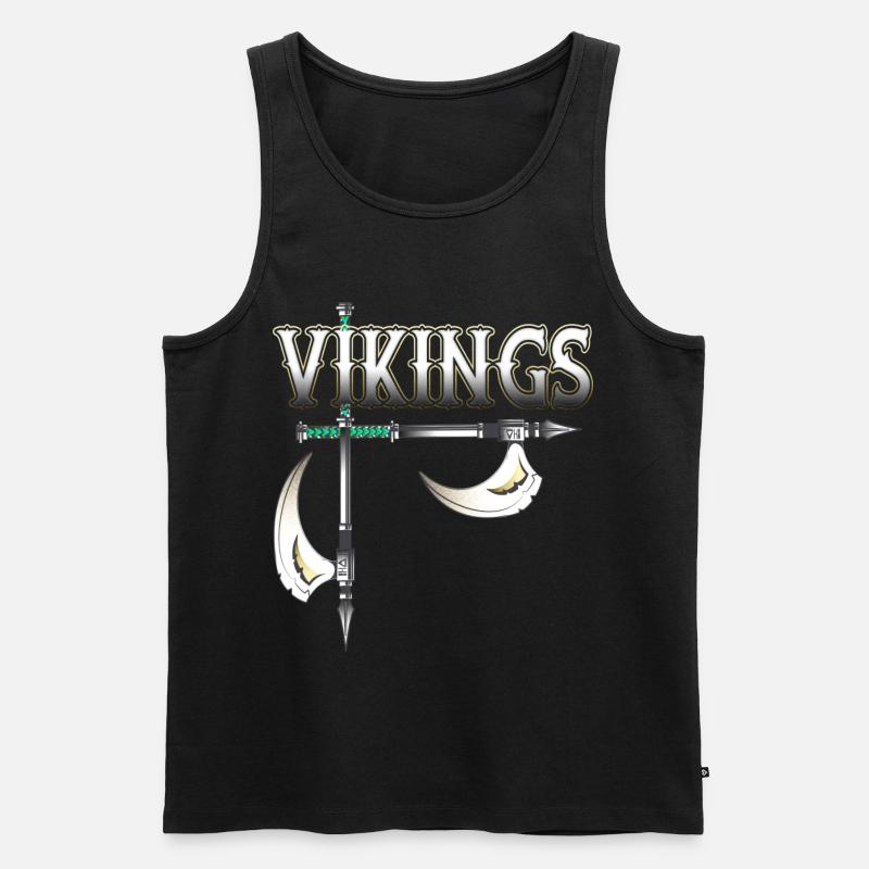 Wikinger Krieger - Männer Premium Bio Tank Top - Schwarz