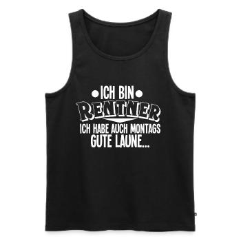 Rentner - Männer Premium Bio Tank Top - Schwarz - Vorne - Michal (187cm)