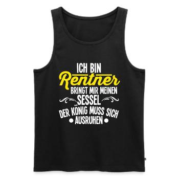 Rentner - Männer Premium Bio Tank Top - Schwarz - Vorne - Michal (187cm)