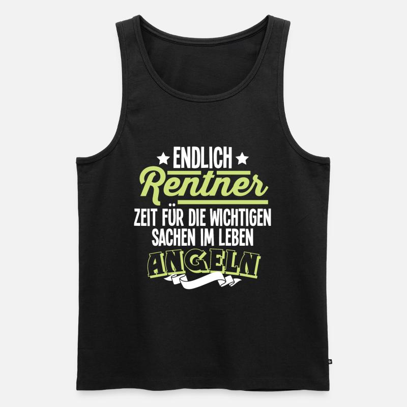 Rentner Angeln - Männer Premium Bio Tank Top - Schwarz