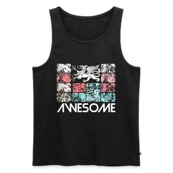 Awesome Rostock - Männer Premium Bio Tank Top - Schwarz - Vorne - AI Model Male 178 light (178cm)