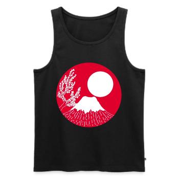 Mount Fuji Manga - Männer Premium Bio Tank Top - Schwarz - Vorne - AI Model Male 178 light (178cm)