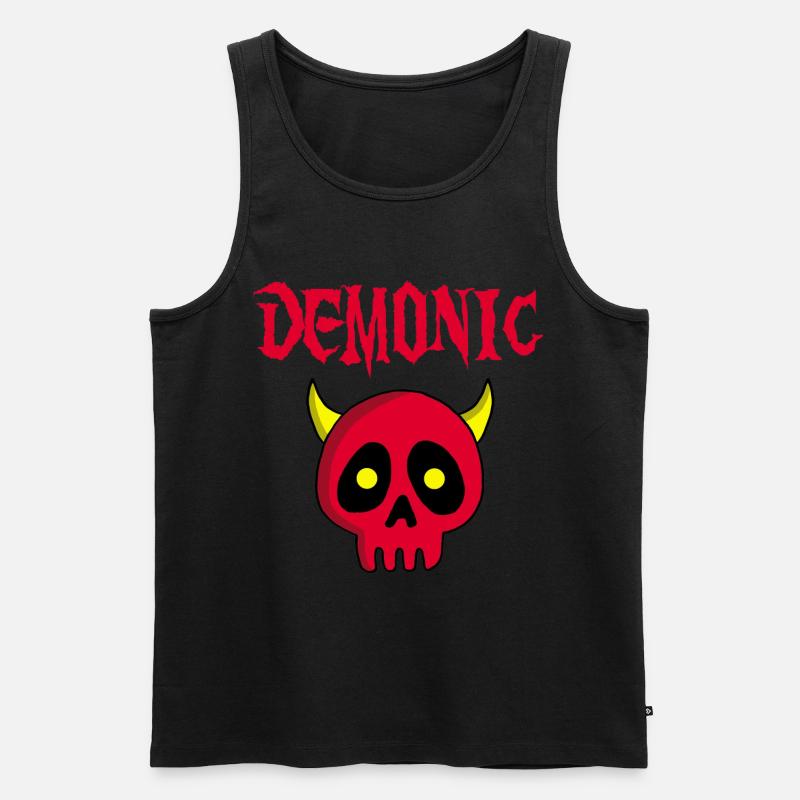 Manga Dämonenschädel - Männer Premium Bio Tank Top - Schwarz
