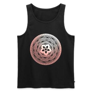 Pastel Floral Mandala Pattern - Men's Premium Organic Tank Top - black - Front - AI Model Male 178 light (178cm)