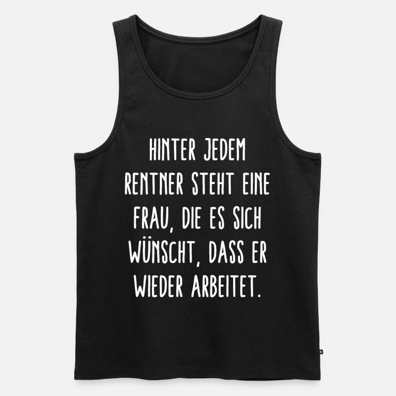 Hinter Jedem Rentner Eine Frau - Männer Premium Bio Tank Top - Schwarz