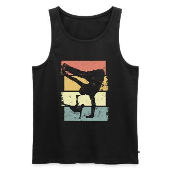 Breakdance - Men's Premium Organic Tank Top - black - Front - AI Model Male 178 light (178cm)
