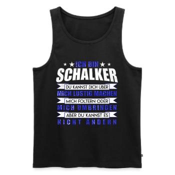 Je suis Schalke Idée cadeau design fan - Débardeur bio Premium Homme - noir - Devant - AI Model Male 178 light (178cm)