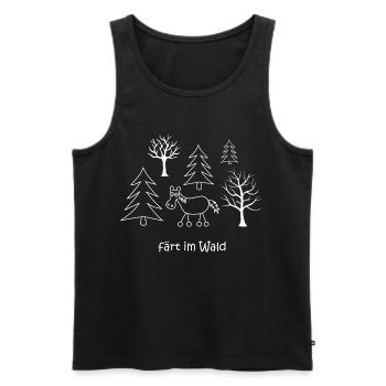 färt im Wald, Pferd mit Rädern im Wald, Bäume Baum - Männer Premium Bio Tank Top - Schwarz - Vorne - Michal (187cm)