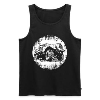 Kraz Camion GDR OSTALGIE - Débardeur bio Premium Homme - noir - Devant - AI Model Male 178 light (178cm)
