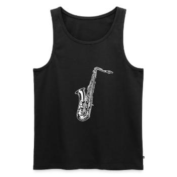 Saxophone - Débardeur bio Premium Homme - noir - Devant - AI Model Male 178 light (178cm)