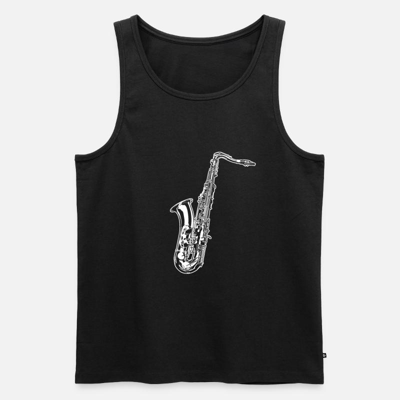 Saxophon - Männer Premium Bio Tank Top - Schwarz