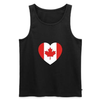 Un cœur pour le Canada - Débardeur bio Premium Homme - noir - Devant - AI Model Male 178 light (178cm)