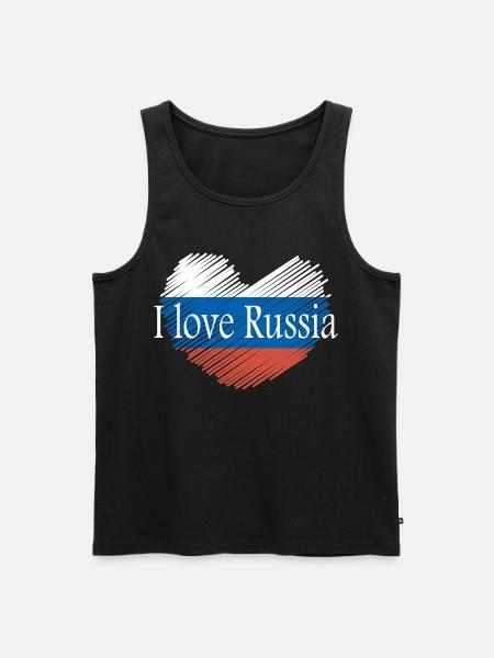 I love Russia - Men's Premium Organic Tank Top - black
