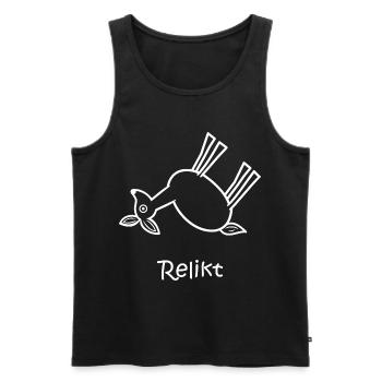 relikt, reh liegt, lustiges Reh, Reliquie - Männer Premium Bio Tank Top - Schwarz - Vorne - Michal (187cm)