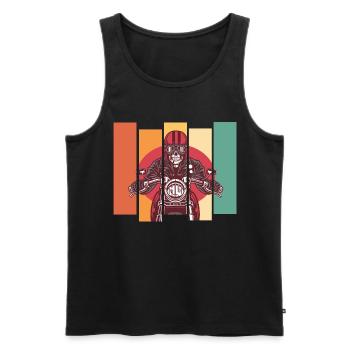 Motorcycle vintage skull - Men's Premium Organic Tank Top - black - Front - Michal (187cm)