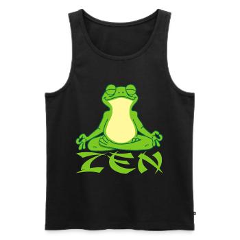 Frog and yoga - Men's Premium Organic Tank Top - black - Front - Michal (187cm)