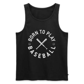 Geboren Zum Baseball Logo - Männer Premium Bio Tank Top - Schwarz - Vorne - AI Model Male 178 light (178cm)