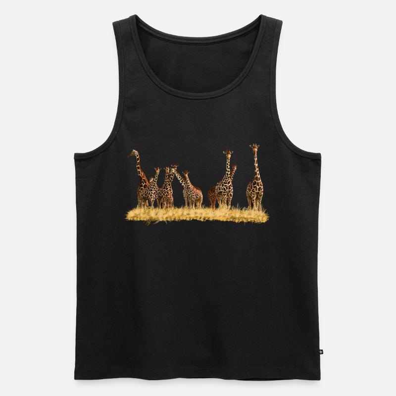 Giraffen - Männer Premium Bio Tank Top - Schwarz